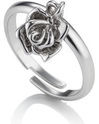 Unaloe - Sterling Hanging Rose Adjustable Ring For – Elegant Symbolic Jewelry - Lyst