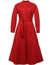 Smart and Joy - High Collar Cotton Shirt-Dress - Lyst