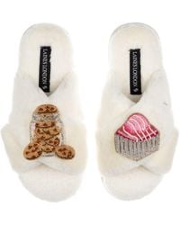 Laines London - Neutrals Laines X Juliet Slippers With Cookie Jar & French Fancy Brooches - Lyst