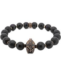 Ebru Jewelry - Onyx Stone Gladiator Charm Beaded Bracelet - Lyst