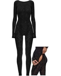 Monosuit - Customisable Eco Allure Seamless Lace Catsuit - Lyst