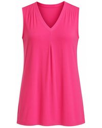 Conquista - Sleeveless Pleat Detail Tunic - Lyst