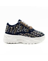 Rettrose - Mia Luxury Slate Suede Handmade Embellished Trainers - Lyst