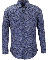 lords of harlech - Norman Slalom Printed Cotton Long-Sleeve Shirt - Lyst