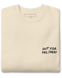 Anchor and Crew - Neutrals Natural Out For Delivery Annotations Organic Cotton Sweatshirt - Lyst