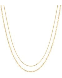 Vanhi - Figaro And Box Chain Layered Necklace - Lyst