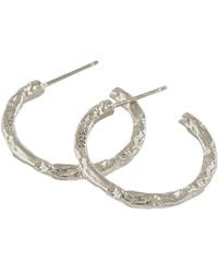 Janus Edinburgh - Sterling Textured Macdui Hoop Earrings - Lyst