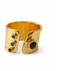 By Ozge - Mystic Egypt Emerald Plated Adjustable Cuff Ring - Lyst