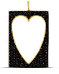 SHYMI - Open Pave Heart Tag Charm - Lyst