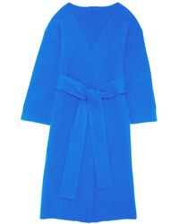 Loop Cashmere - Longline Cashmere Belted Cardigan In Jetstream - Lyst