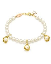 Unaloe - Vermeil Natural Pearl Leaf Charm Bracelet For – Adjustable Fashion Jewelry – Essence Of Nature - Lyst