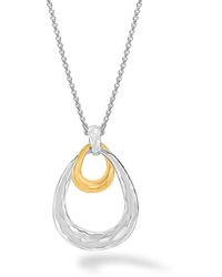 Dower & Hall - Large Entwined Mixed Open Double Oval Pendant - Lyst