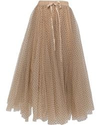 Tantra Spain Sl - Neutrals Tulle Skirt With Polka Dots And Elastic Waistband - Lyst