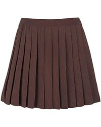 SALANIDA - Piccolo Pleated 100% Merino Mini Skirt Chocolate - Lyst