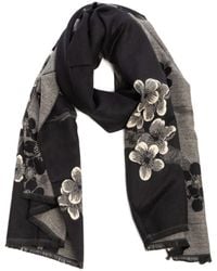 Saachi - Two Color Floral Reversible Scarf - Lyst