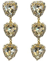 Achala Handcrafted - Neutrals Via Dell' Amore Crystal Long Heart Earrings - Lyst