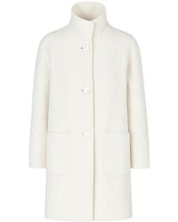 Conquista - Neutrals Cosy Button Coat With Pockets - Lyst