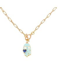 VALERIE CHIC - Evil Eye Heart Saphire Necklace 18K - Lyst