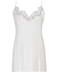 Avenue 8 - Lace Detailed Silk Mini With V-Neck - Lyst