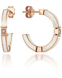 C|Nd|N by Candan Balto - Megaron & Mother Of Pearl Enamel Hoop Earrings - Lyst