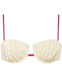 Montce - Neutrals Cream Raspberry Binded Petal Bikini Top - Lyst