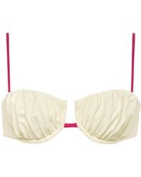 Montce - Neutrals Cream Raspberry Binded Petal Bikini Top - Lyst