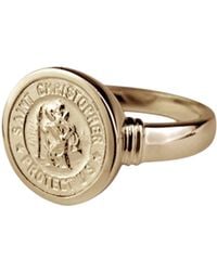 Von Treskow - Round St Christopher Ring - Lyst