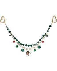Farra - Malachite With Cat Paw Double Layers Bag Charm - Lyst