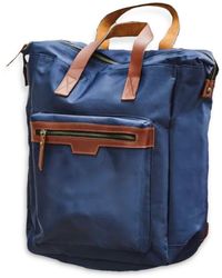 VIDA VIDA - Leather Trim Top Zip Backpack - Lyst