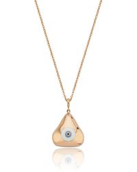 Ecce | Artisan Diamonds - 14Ct Solid Drop Evil Eye Enamelled Necklace - Lyst