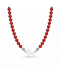 Ormiro - Lucky Horse Carnelian & Jade Beaded Necklace - Lyst