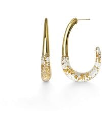 Gold & Honey - J Hoop Earrings - Lyst