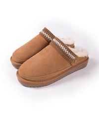 Pretty You London - Neutrals Hallie Sheepskin Multiway Slippers - Lyst