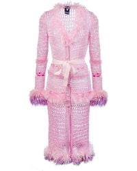Andreeva - Monroe Pink Handmade Knit Cardigan-dress - Lyst
