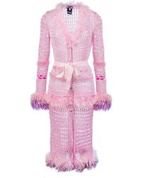 Andreeva - Monroe Pink Handmade Knit Cardigan-dress - Lyst