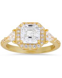 Kylie Harper - Asscher-Cut Diamond Cz Halo Ring - Lyst