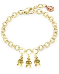 Unaloe - Adjustable Plated Mom Bracelet With Three Baby Charms, Perfect Gift For Moms And Families - Lyst