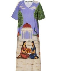 DHARA SHETH DUBAI - Saanjh Heritage Art Print Cotton Kaftan Maxi Dress - Lyst