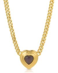 Glamrocks Jewelry - Heart Of Stone Curb Link Necklace - Lyst