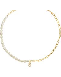 Mickey's Girl - Initial Pearl Mix Necklace - Lyst