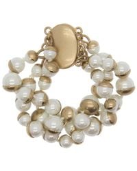 Saachi - Half Moon Pearl Statement Bracelet - Lyst