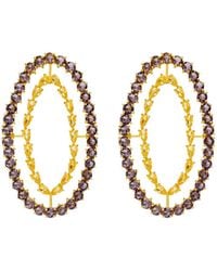 Lavani Jewels - Yellow And Violet Rivoli Earrings - Lyst