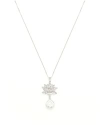 Seven Saints - Goddess Lotus Necklace, Moonstone, Rhodium Over Sterling - Lyst