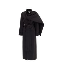 Julia Allert - Long Wrap Coat With Drape Collar - Lyst