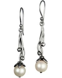 Isla Silver - Handmade Pearl Drop Earrings - Lyst