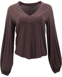 lords of harlech - Val Brownie Lyocell Stretch V-Neck Top - Lyst