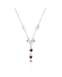 Heritagemoda - Sterling Garnet Pendant Necklace - Lyst