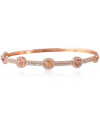Artisan - Rose Ice Diamond & Diamond Halo Bangle Bracelet - Lyst