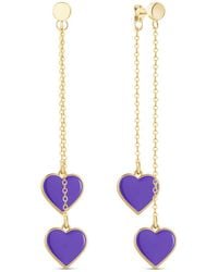Rejected Hearts Club - Single Hearted Girl Dangle Heart Charm Filled Earrings - Lyst