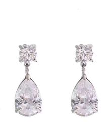 Nazzar - Small Teardrop Cz Stud Drop Earrings - Lyst